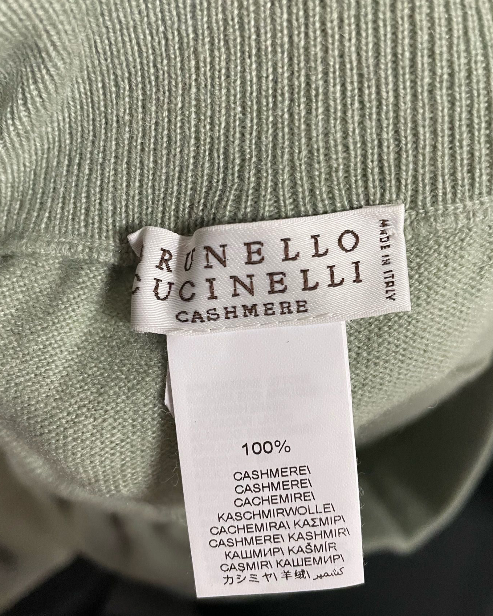 Preowned Brunello Cucinelli Mint Green Drawstring-Waist Cashmere Sweatpants Size S wool/hair/cashmere