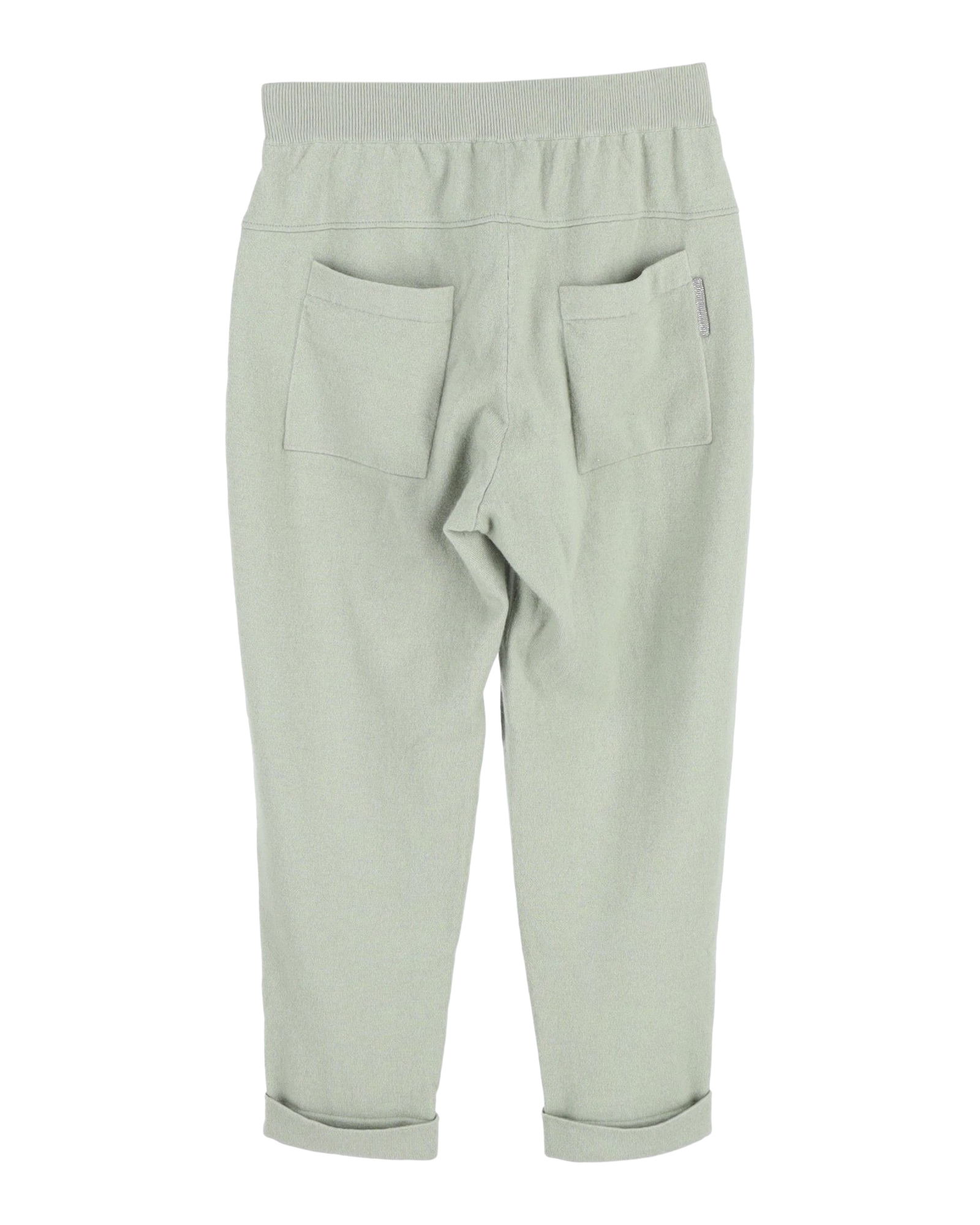 Preowned Brunello Cucinelli Mint Green Drawstring-Waist Cashmere Sweatpants Size S wool/hair/cashmere