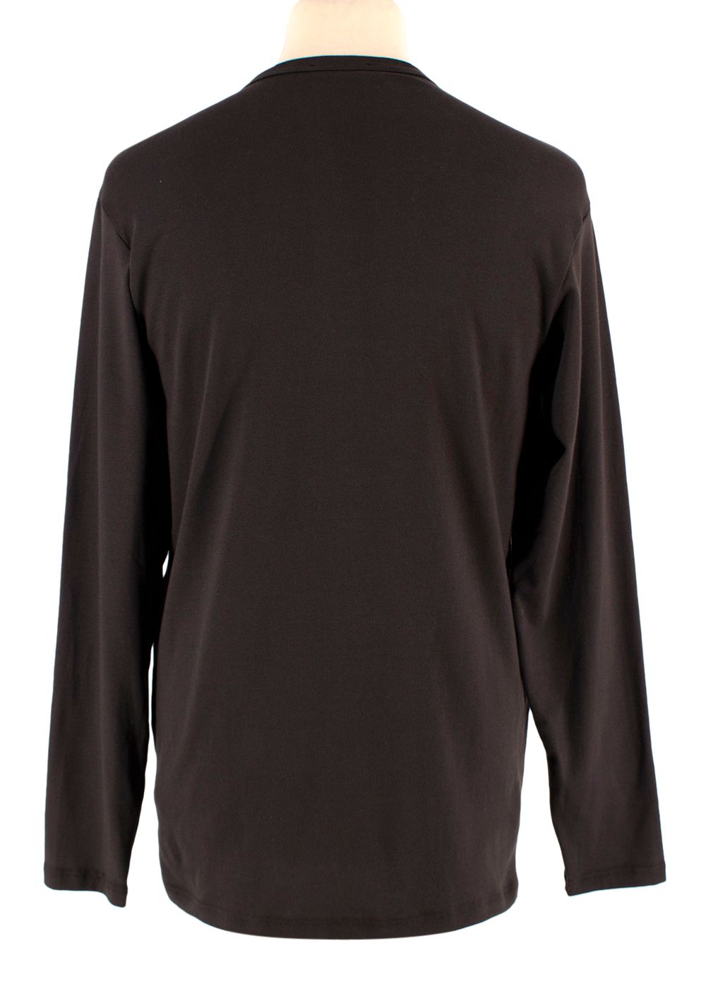 Men's Tom Ford Brown Henley Lounge Top Size L cotton