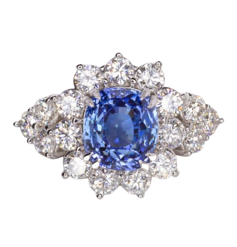 Antinori Fine Jewels 18kt White Gold 352ct GIA Sapphire  Diamond Ring Blue kt white gold/diamond/sapphire