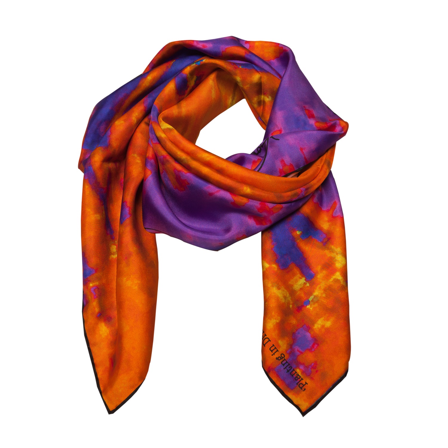 Men's Rosemary Goodenough Planting in Drifts IV Silk Scarf Orange