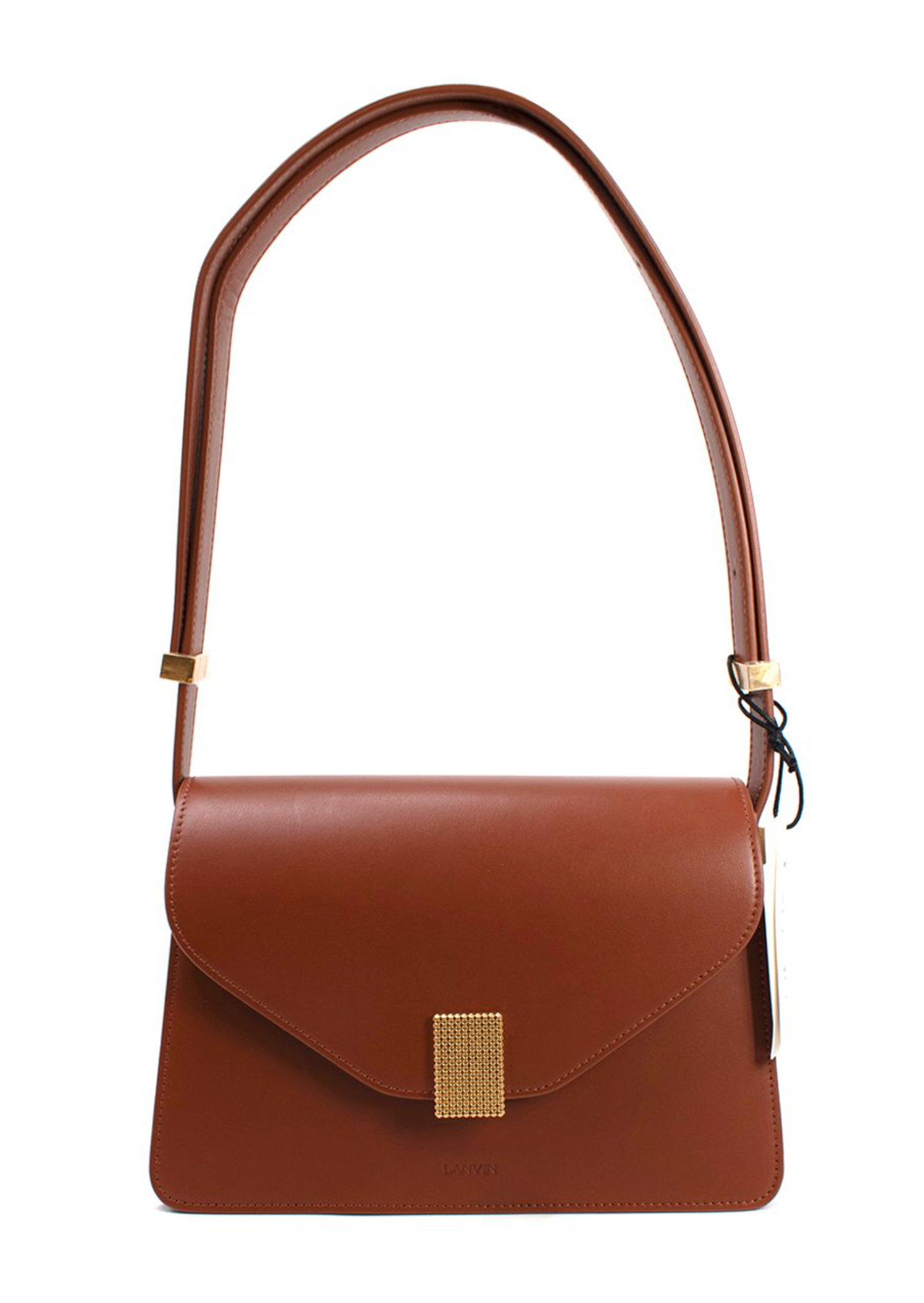 Lanvin Concerto Tan Leather Shoulder Bag pony-style calfskin