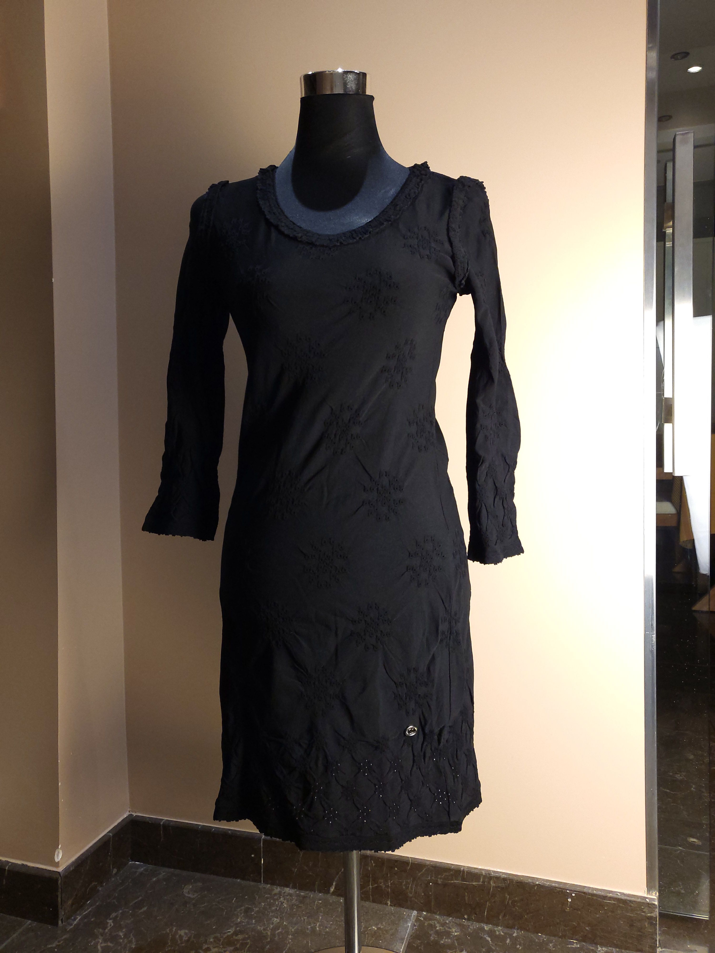 Preowned Chanel Black Knitted Dress Size S viscose