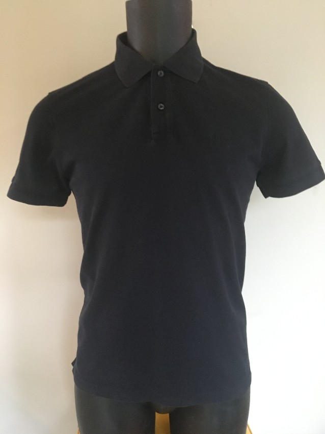 Men's Preowned Boss Hugo Boss Embroidered Polo Top Size L Black cotton