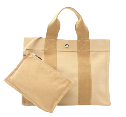 Preowned Hermes Beige Canvas Tote Bag Size S cloth