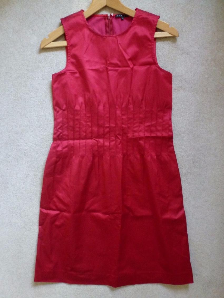 Preowned Theory red satin dress Size S cotton