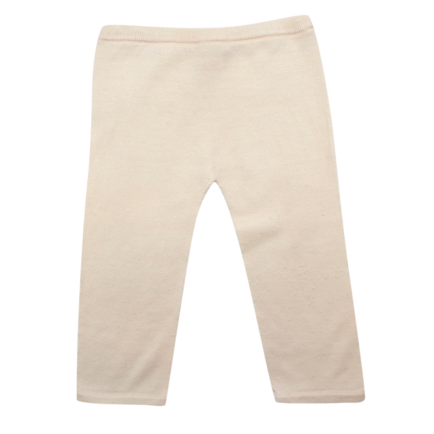 Boys Preowned Ovale Ivory Wool Knit Trousers Size 9-12 Months Beige/Nude