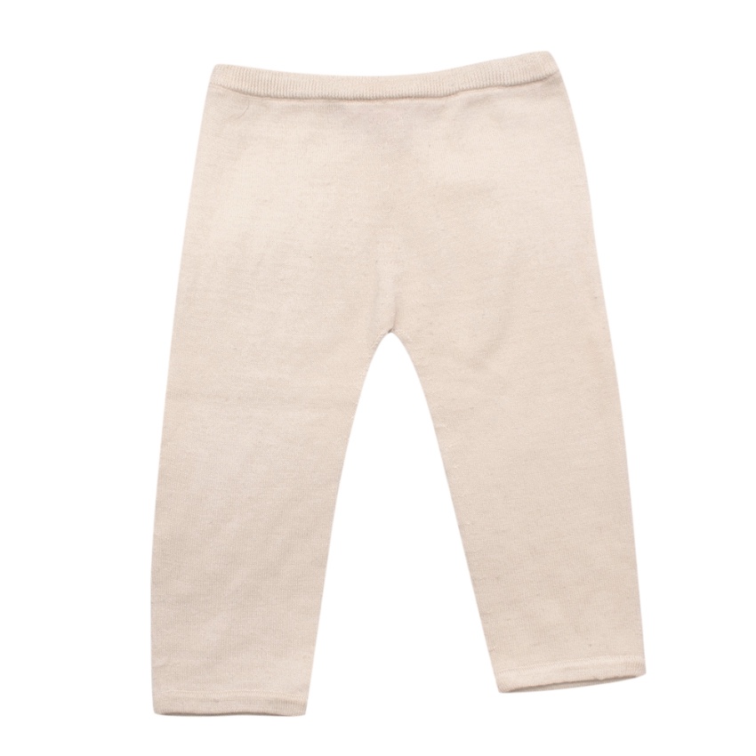 Boys Preowned Ovale Ivory Wool Knit Trousers Size 9-12 Months Beige/Nude