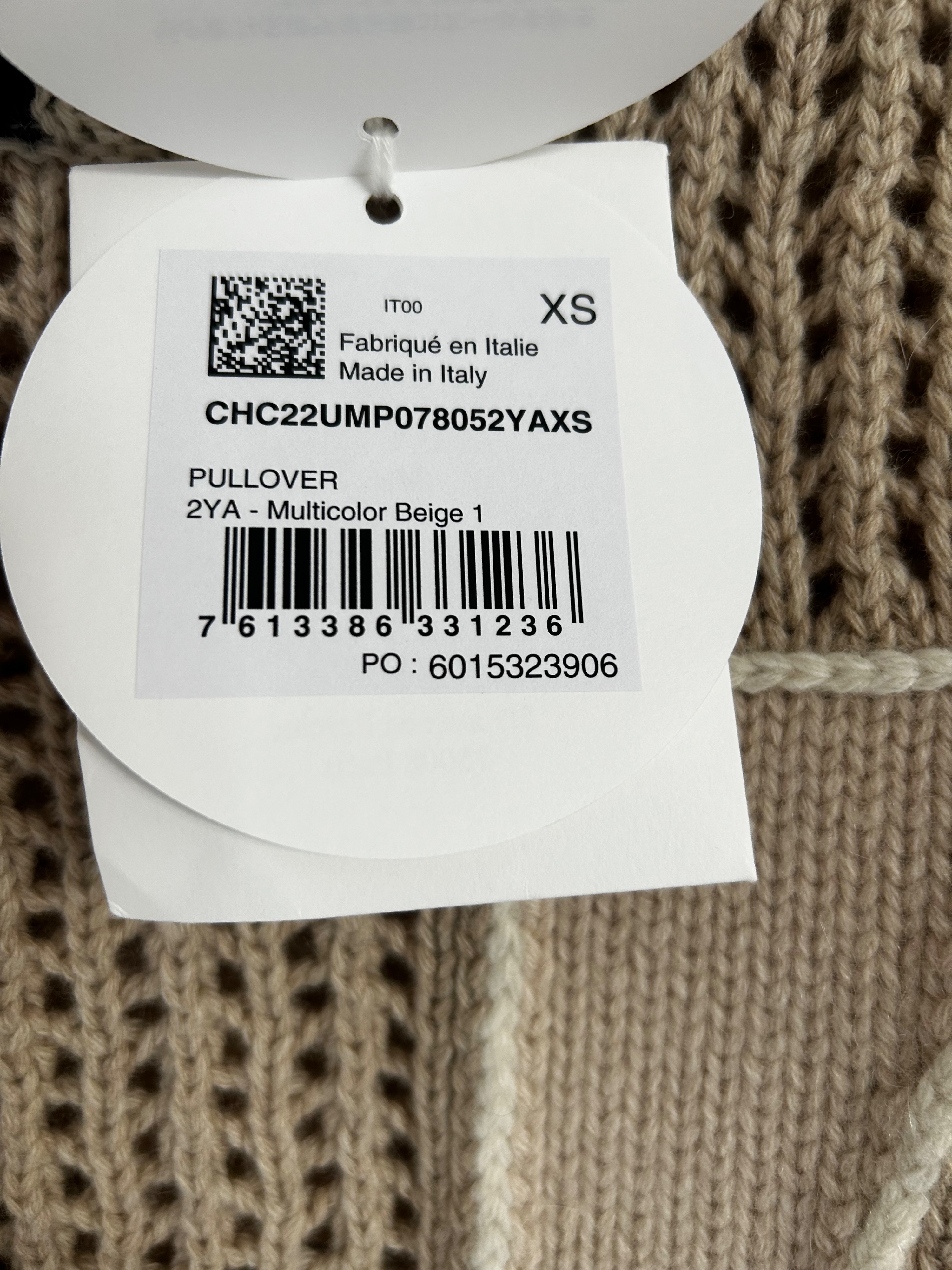 Chloe jacquard cashmere and wool blend graphic knitted jumper Size XS Beige cashmere/wool