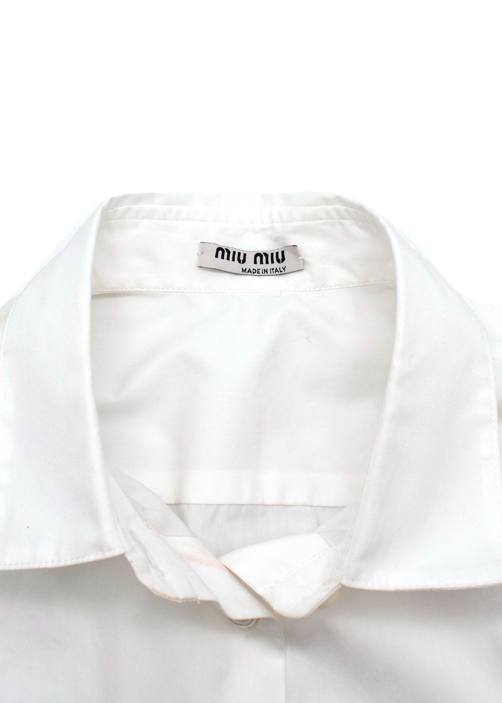 Miu Miu Frilled White Blouse Size XXS cotton