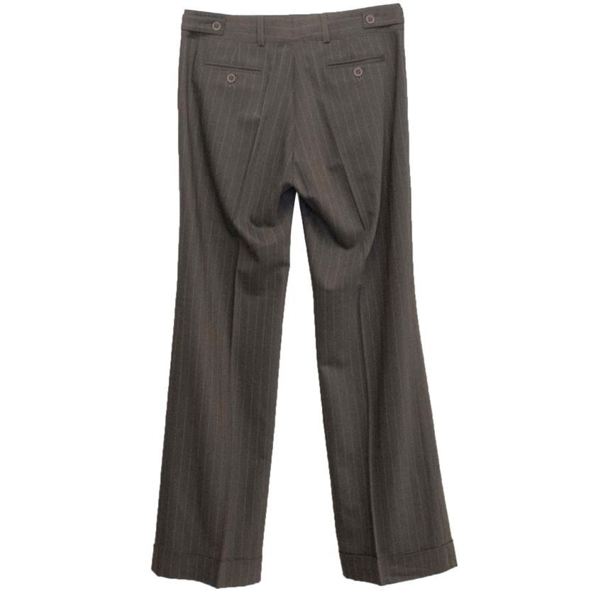 Preowned Joseph Brown Pinstripe Suit Trousers Size XXS Tan/Brown laine/elasthanne