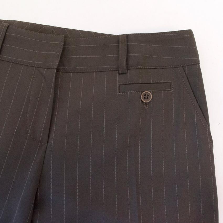 Preowned Joseph Brown Pinstripe Suit Trousers Size XXS Tan/Brown laine/elasthanne