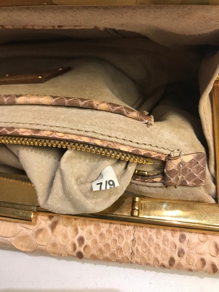 Prada Beige Python Clutch