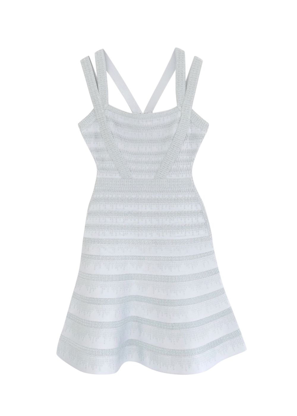 Herve Leger Baby Blue Carole Bandage Mini Dress Size S synthetic