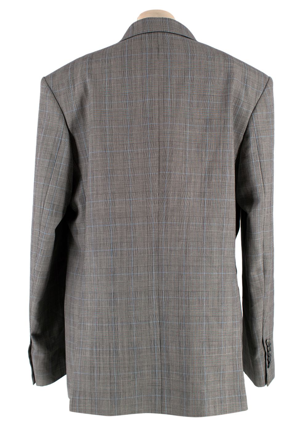 WardrobeNYC Grey Plaid Double Breasted Classic Blazer Size M wool