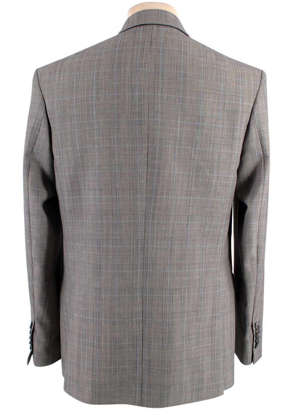 WardrobeNYC Grey Plaid Double Breasted Classic Blazer Size M wool