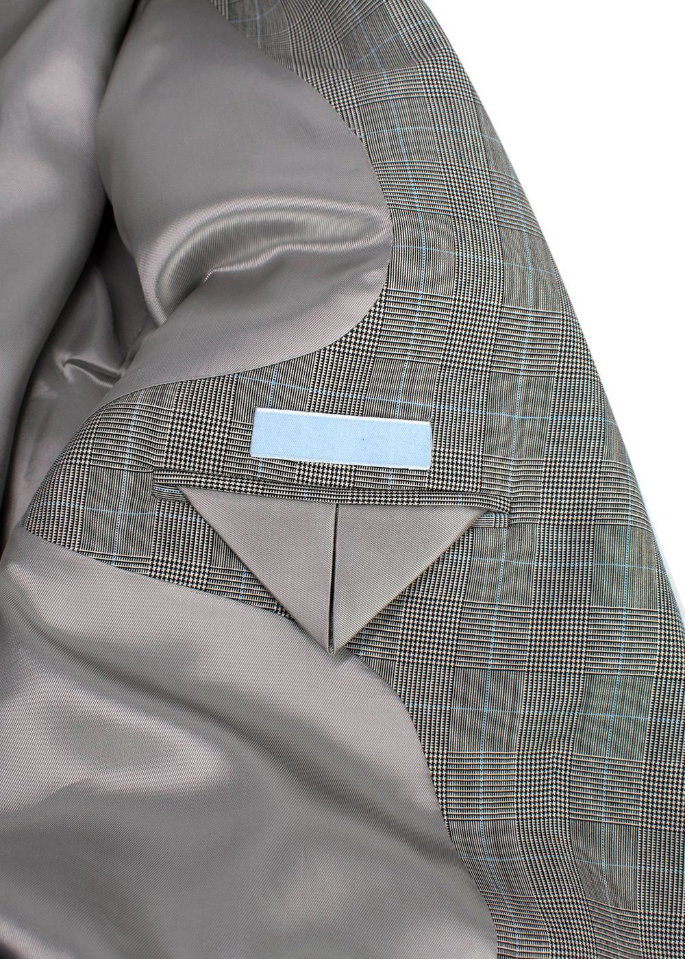 WardrobeNYC Grey Plaid Double Breasted Classic Blazer Size M wool