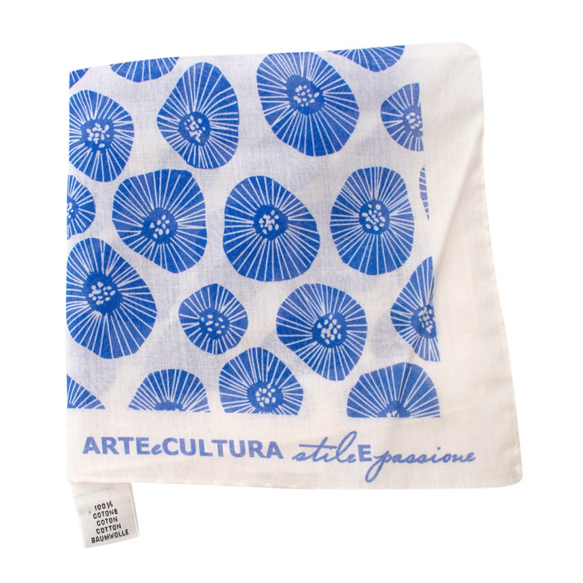 Arte e Cultura White Floral Print Pocket Square