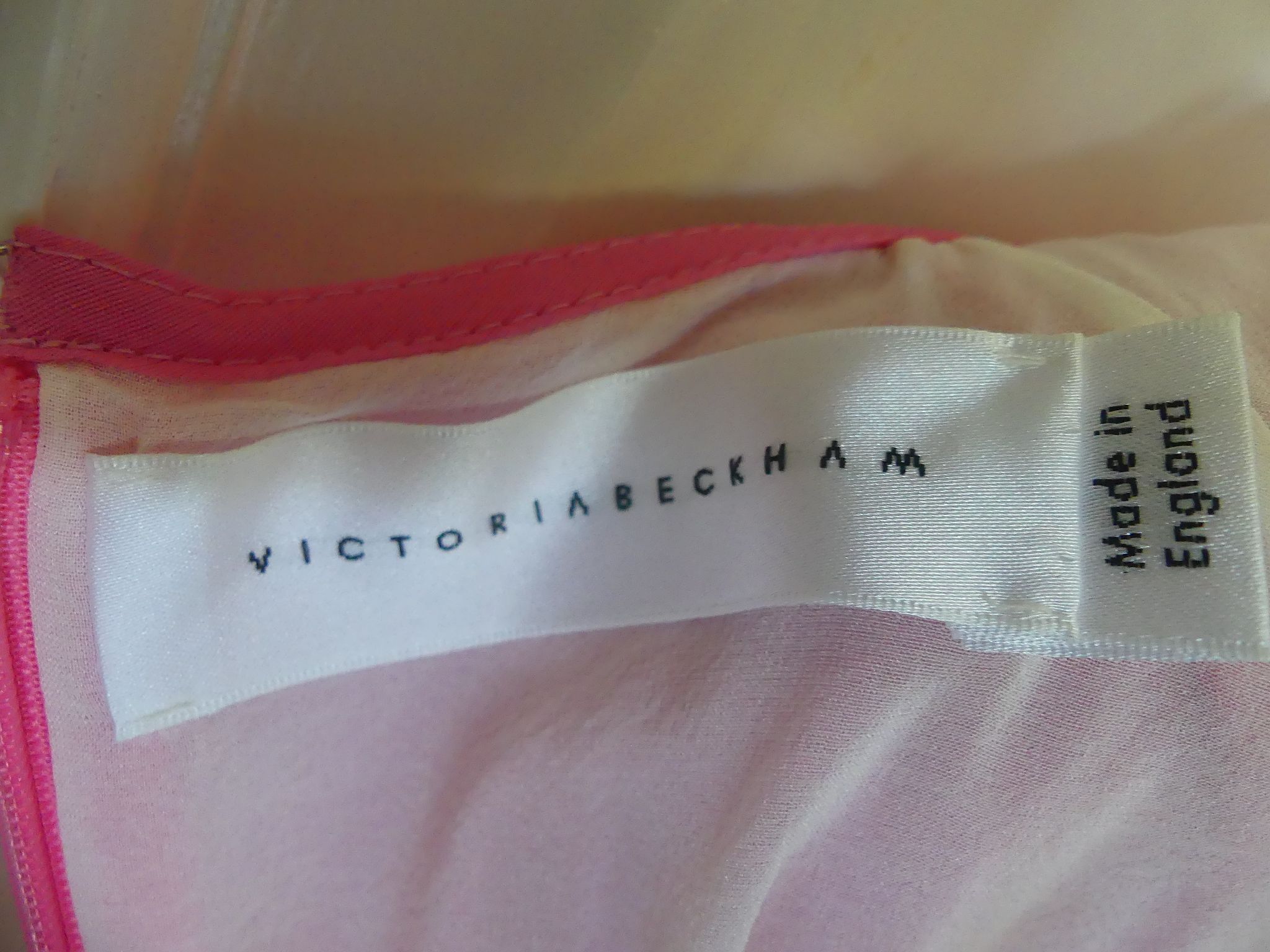 Preowned Victoria Beckham Pink Cap-Sleeve Midi Dress Size S silk