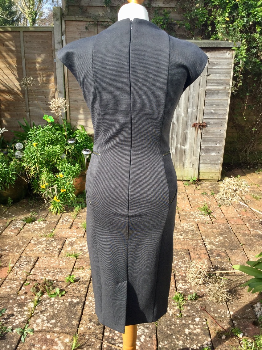 Preowned Amanda Wakeley Grey Wool-Mix Form-Fitting Dress Size S wool