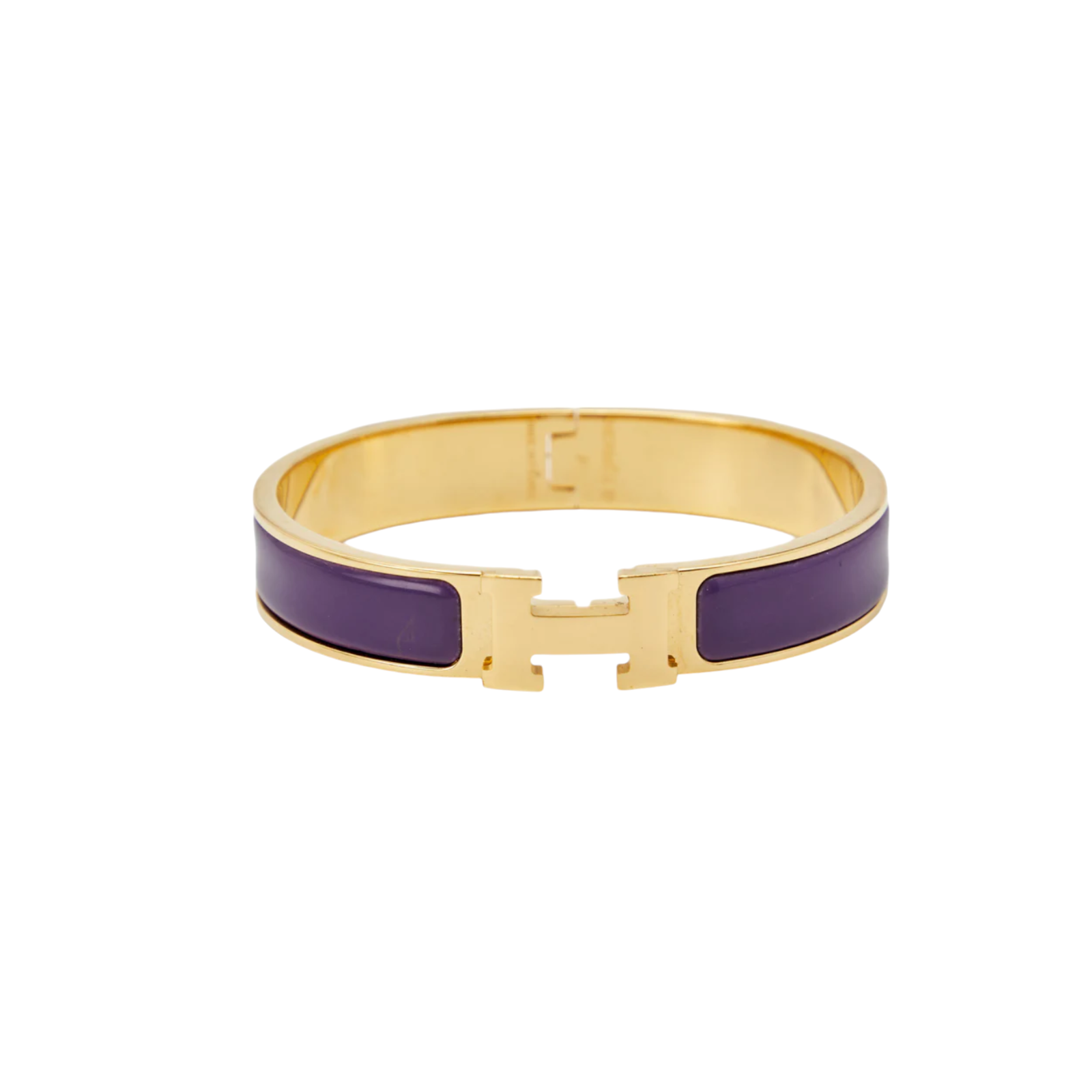 Preowned Hermes Purple Clic Clac H enamel