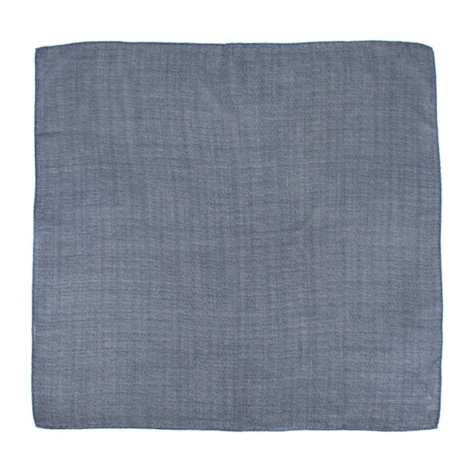 Men's Anderson Sheppard Blue and White Wool and Silk Pocket Square