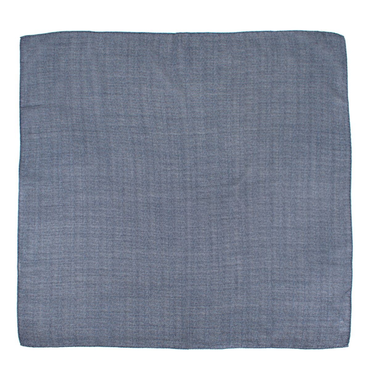 Men's Anderson Sheppard Blue and White Wool and Silk Pocket Square