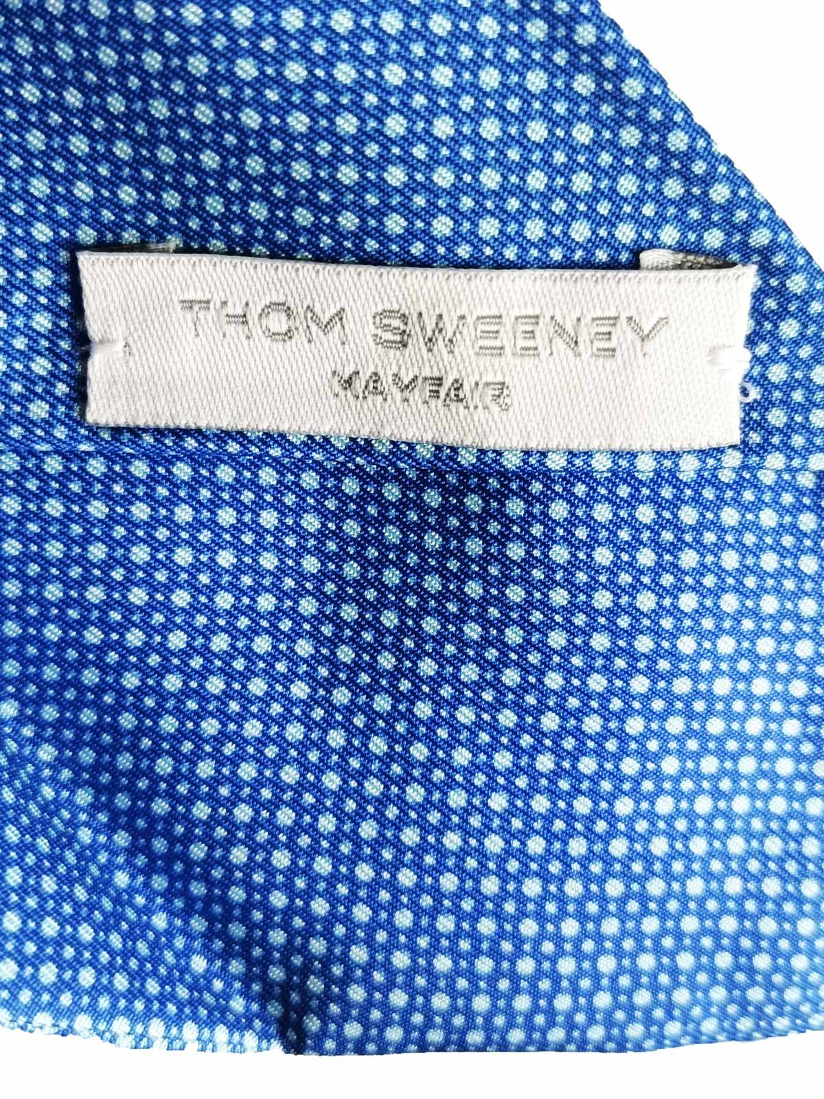 Men's Thom Sweeney Blue patterned silk tie