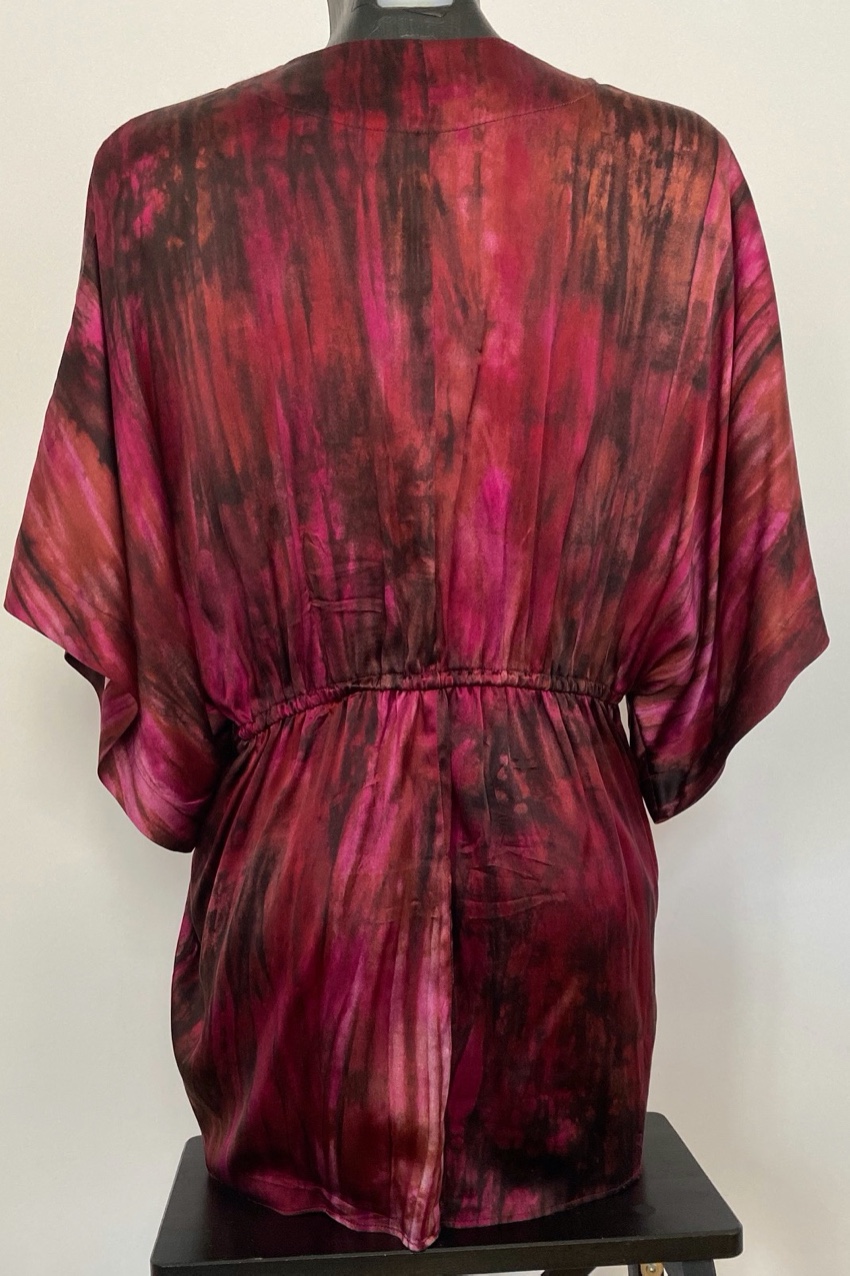 Alice + Olivia Burgundy Silk Top Size S Red