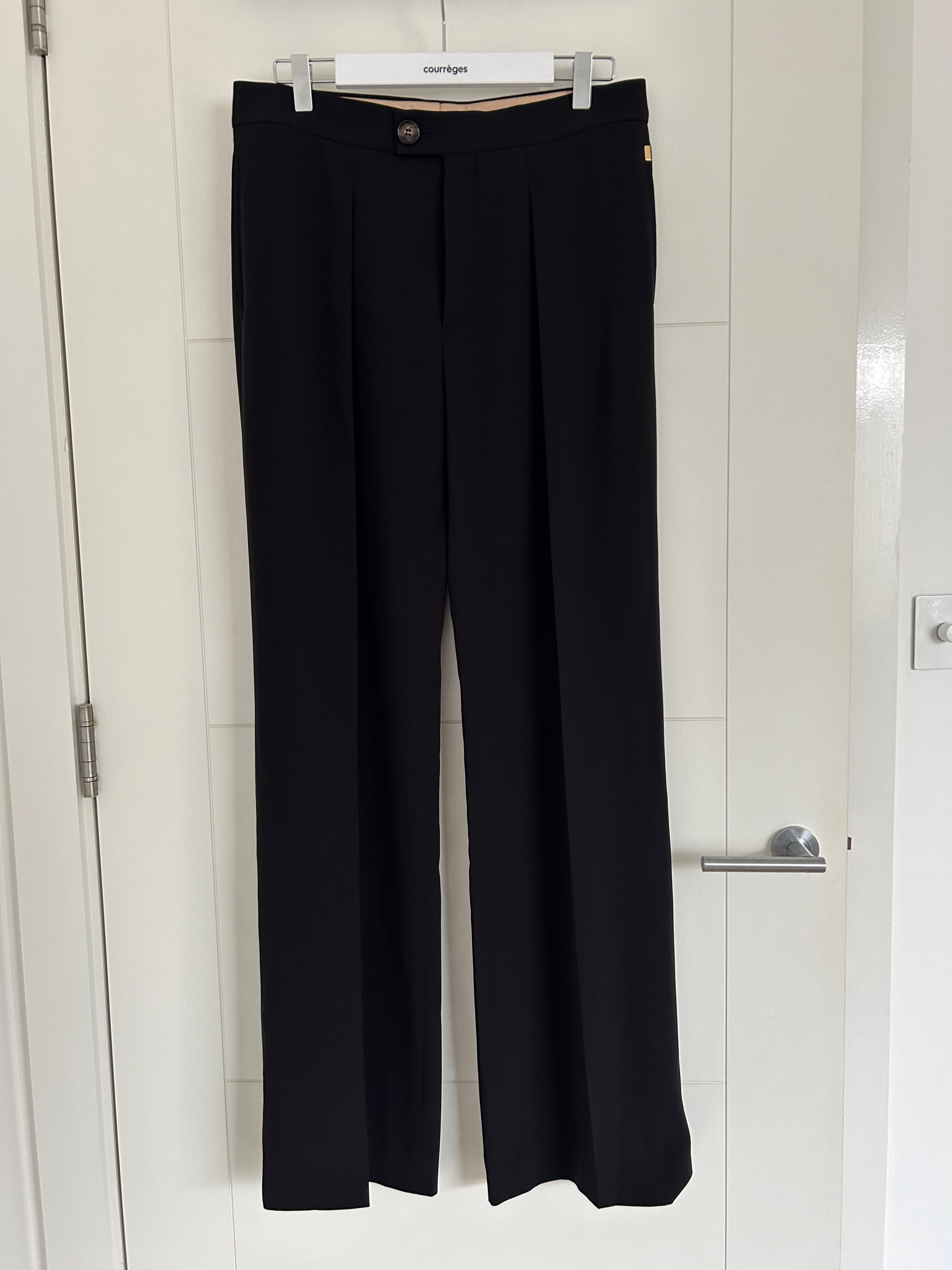 Chloe Black Mid Rise Trousers Size M acetate/silk