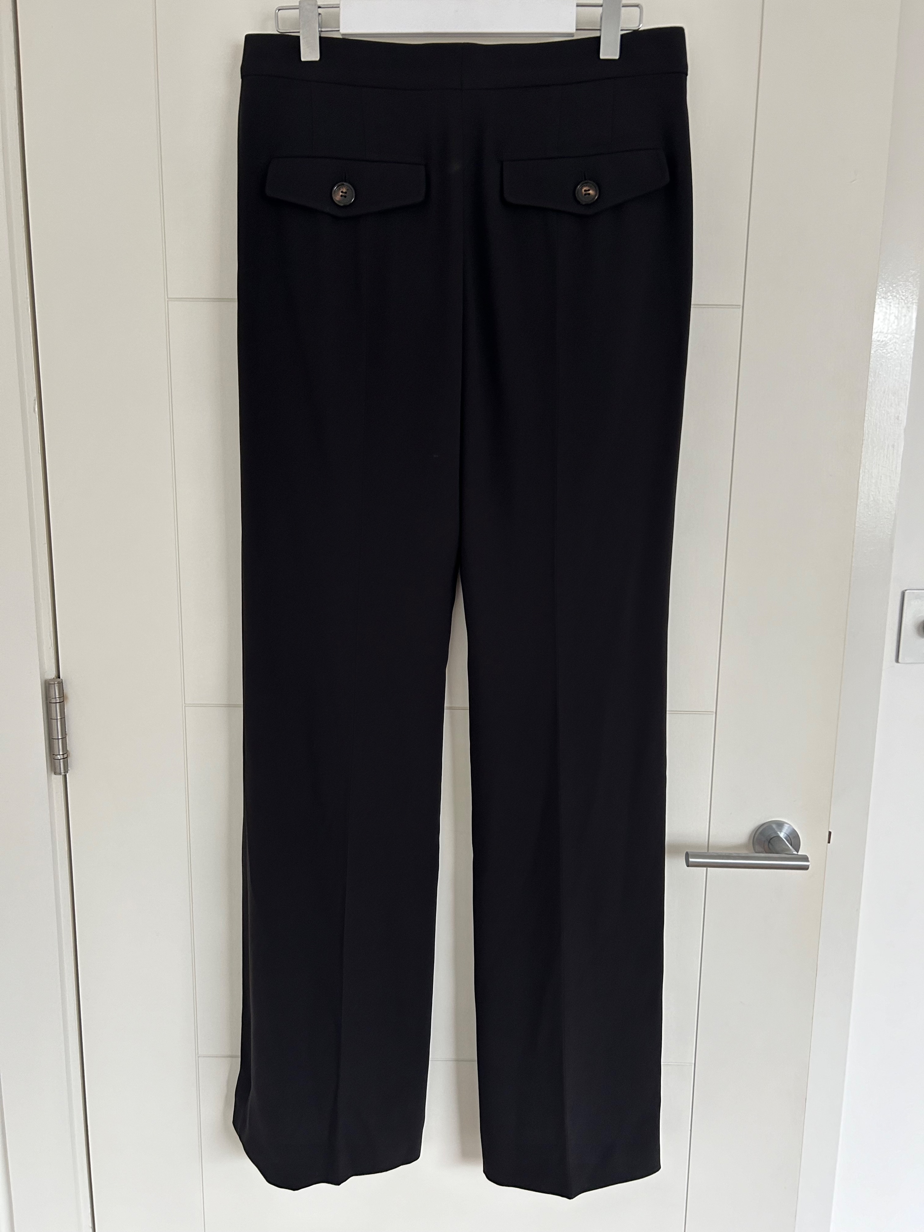 Chloe Black Mid Rise Trousers Size M acetate/silk