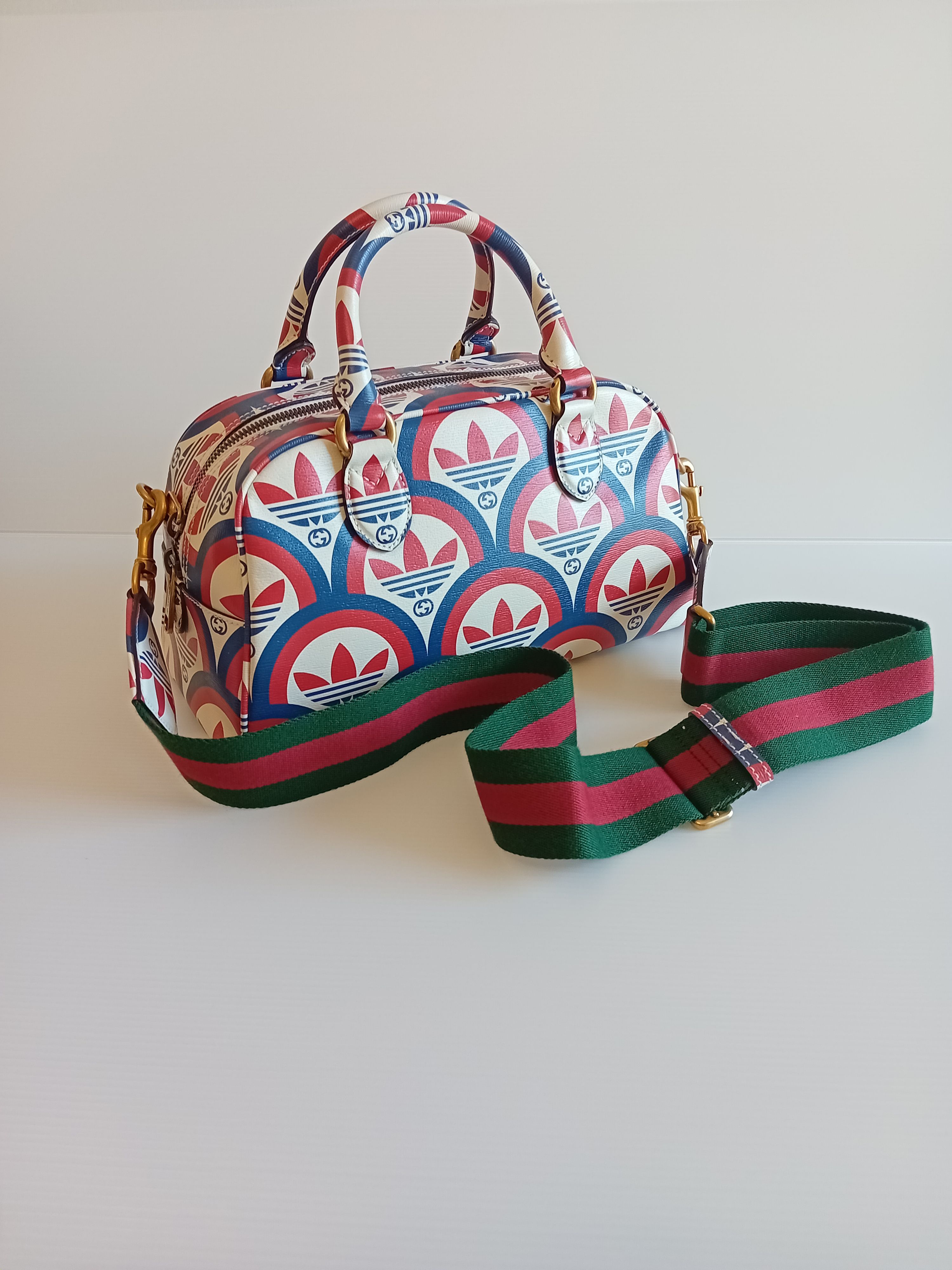 Gucci x Adidas Canvas Boston Bag Size 35 Multicolor pelle