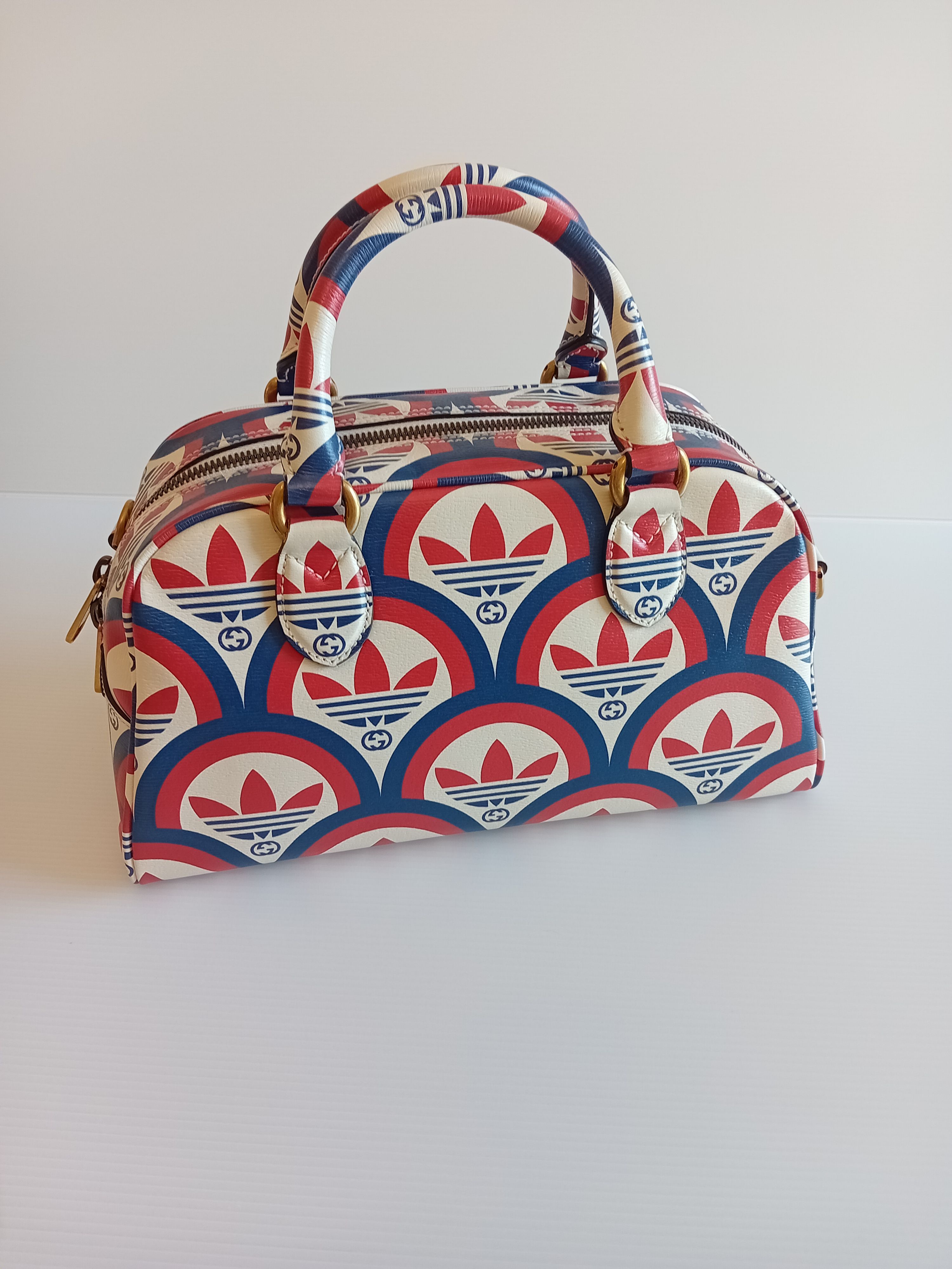 Gucci x Adidas Canvas Boston Bag Size 35 Multicolor pelle