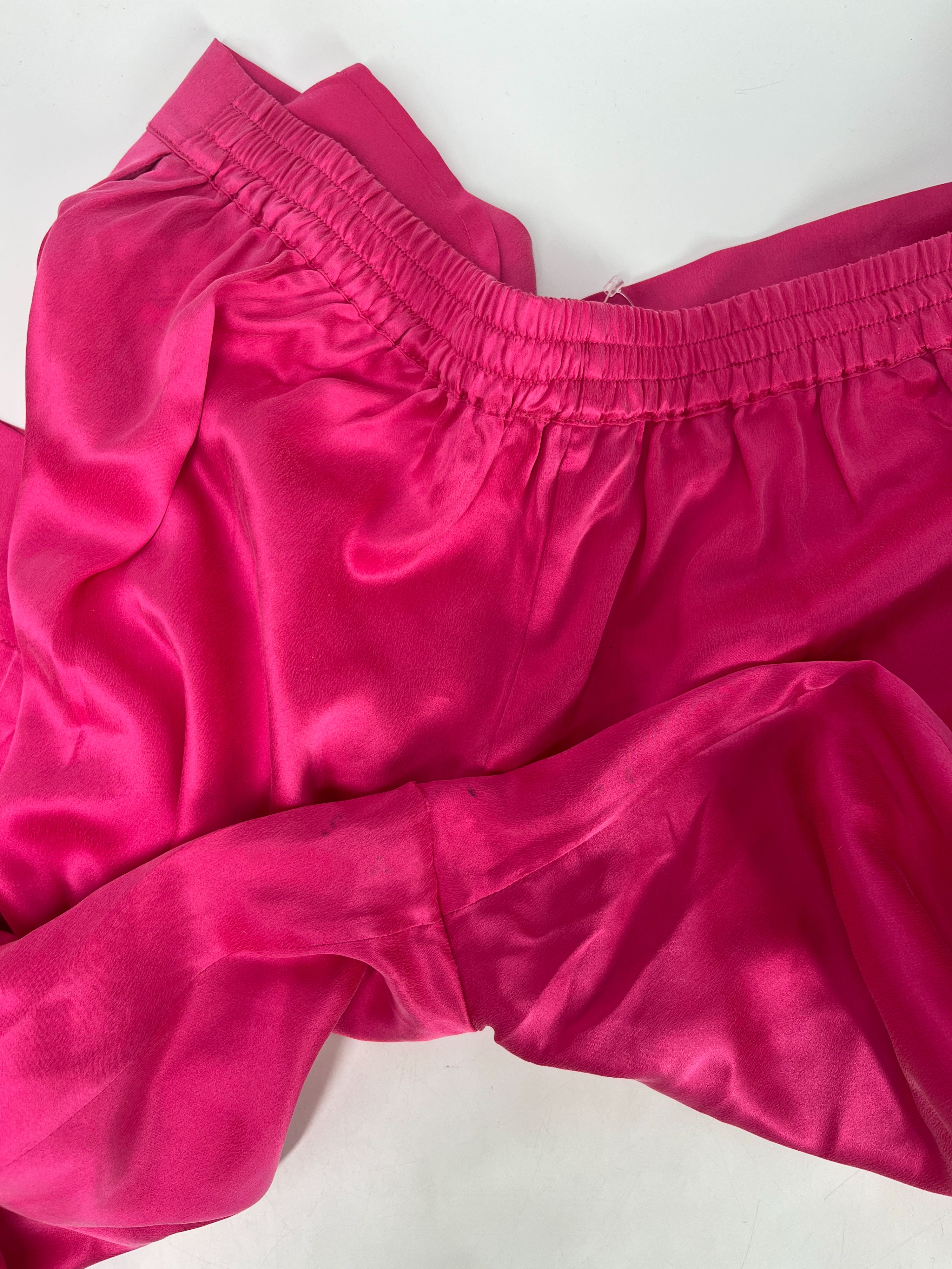 Asceno Pink Silk London Pyjama Bottoms Size M