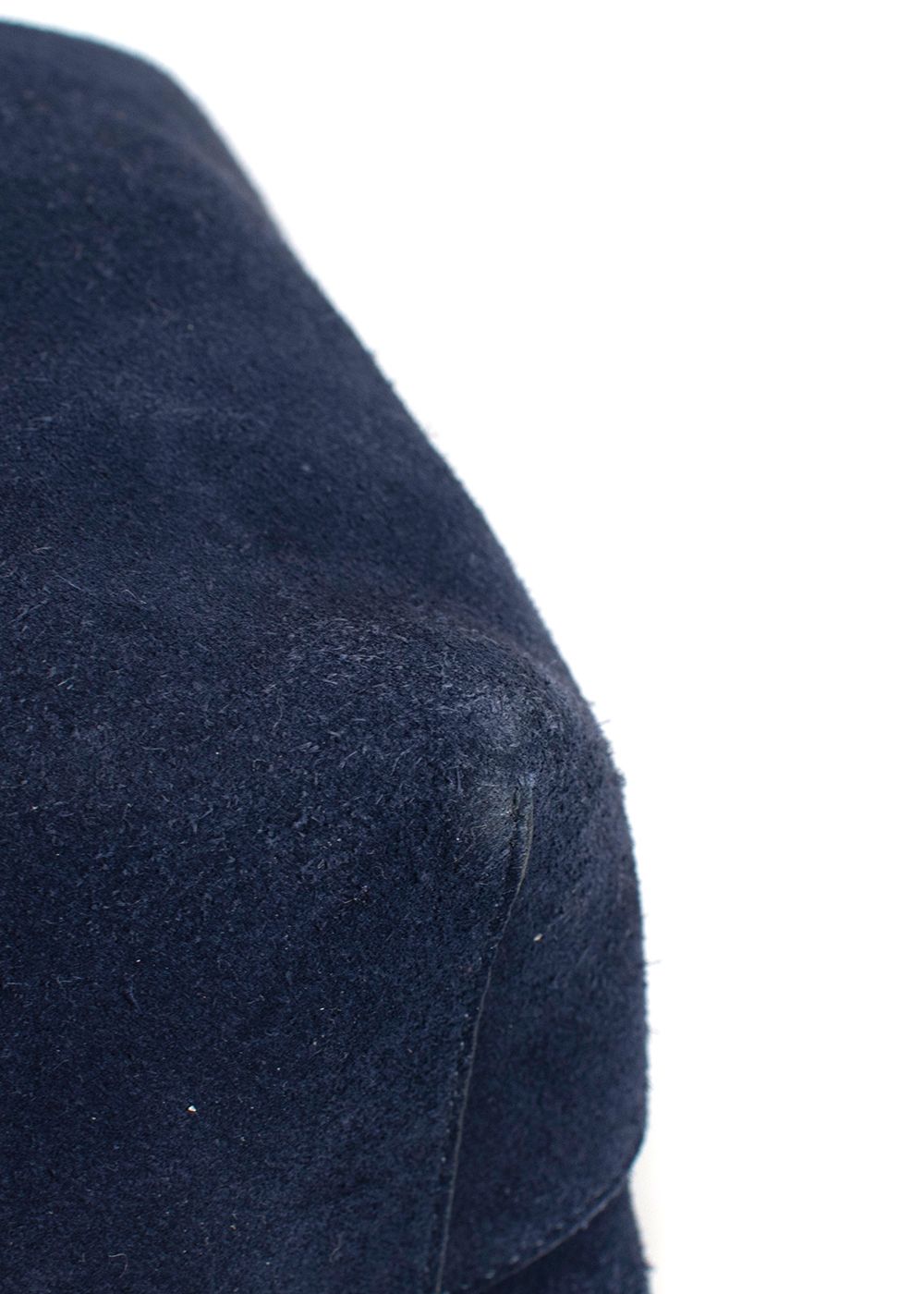 Preowned Mansur Gavriel Navy Suede Bucket Bag