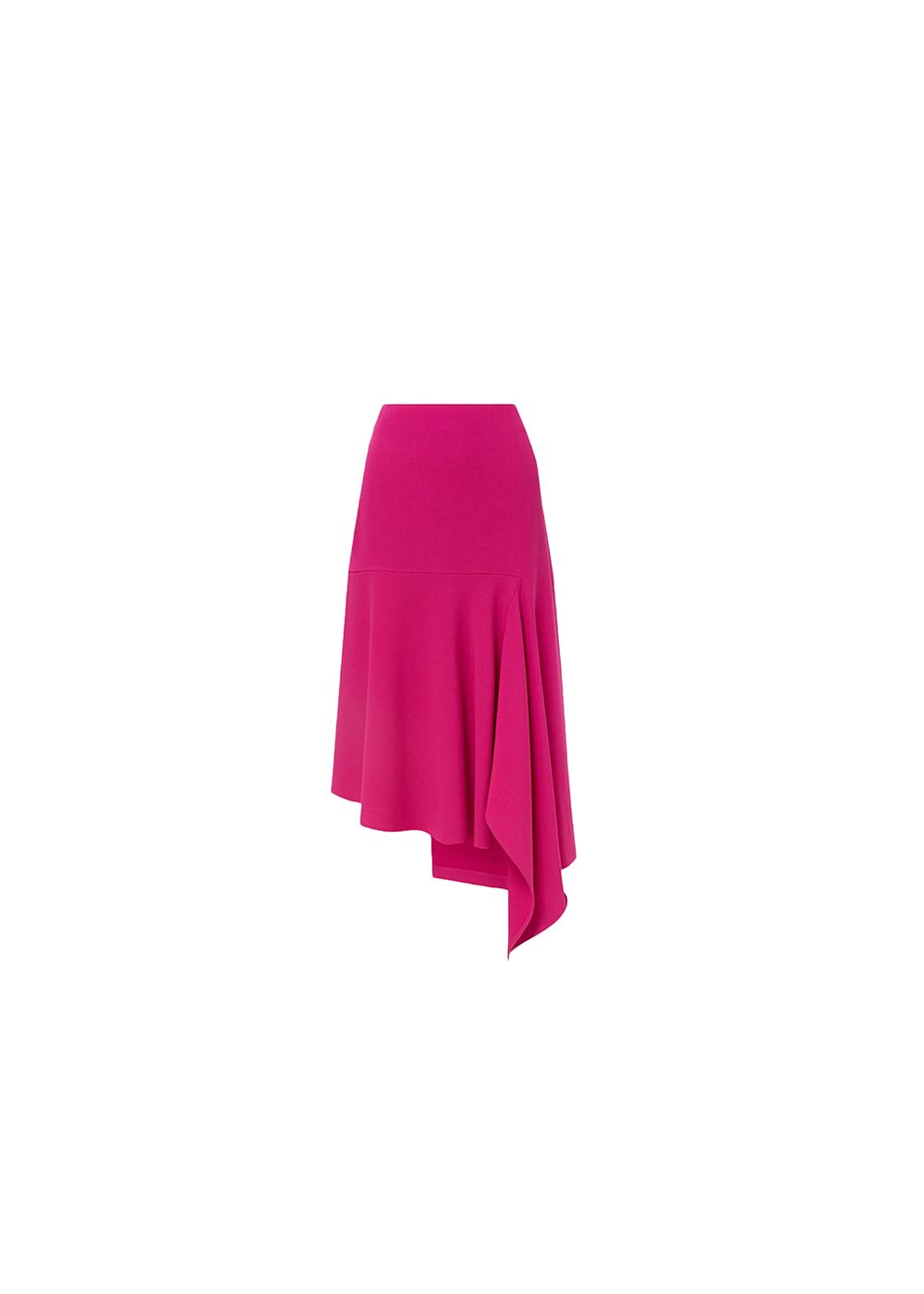 Balenciaga Fuchsia Wool Blend Asymmetric Midi Skirt Size 36 polyester