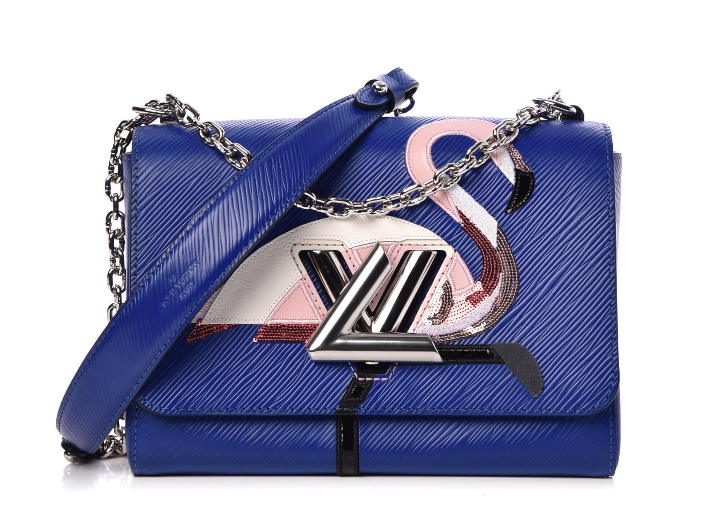 Preowned Louis Vuitton Epi Flamingo Twist MM Shoulder Bag Blue leather