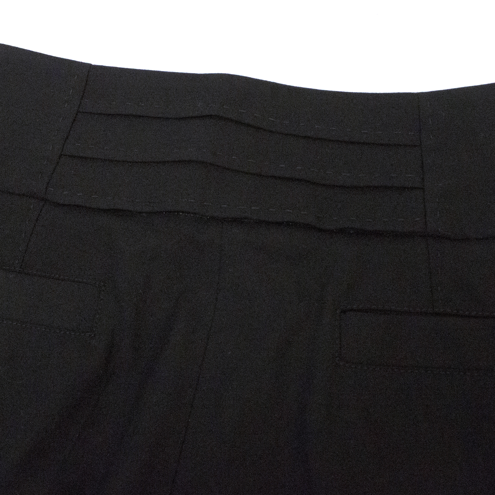 Preowned Couture Black High Waisted Trousers with Gold Buttons Size 38/91 spandex