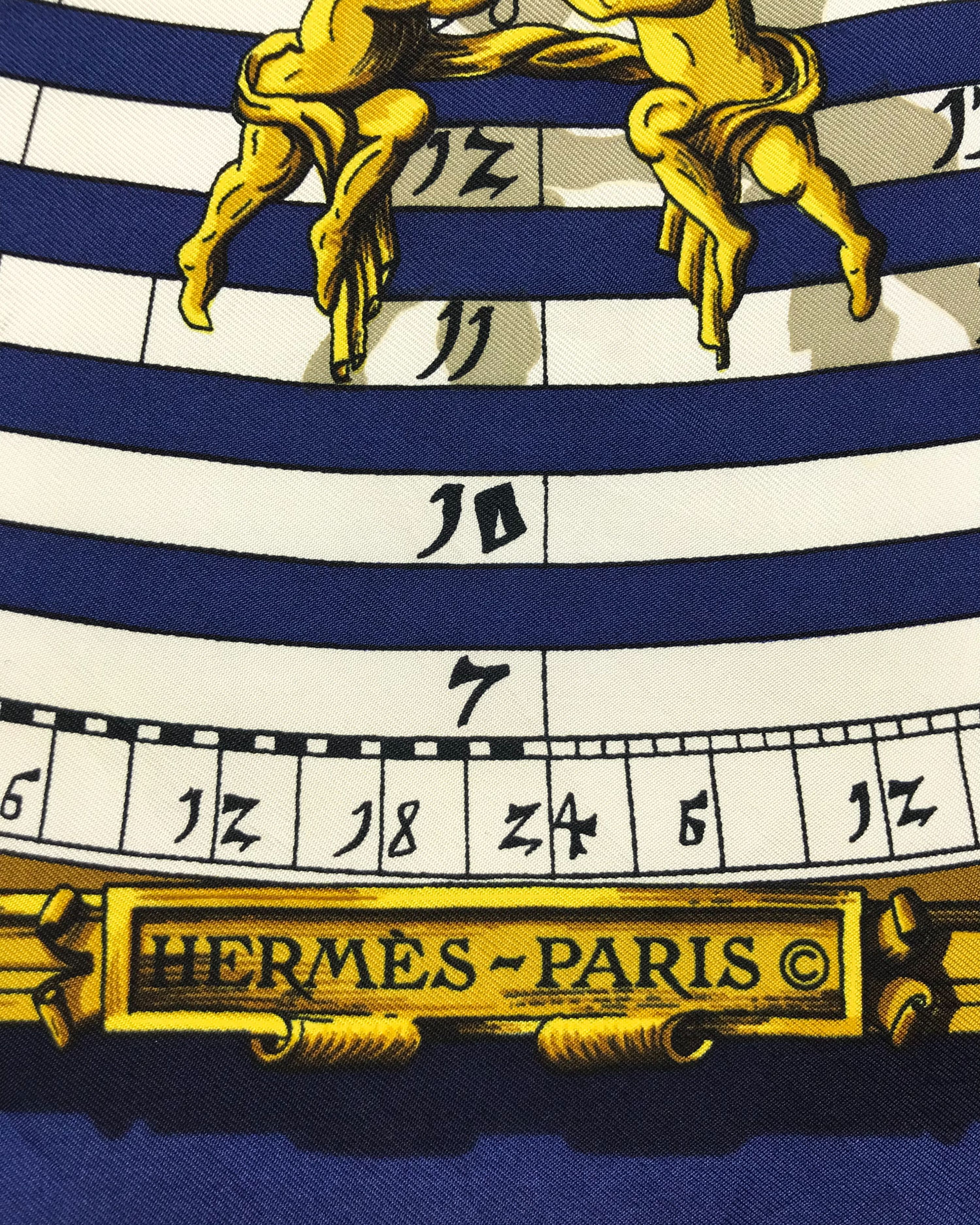 Preowned Hermes Dies et Hore Silk Scarf 90 Multicolour