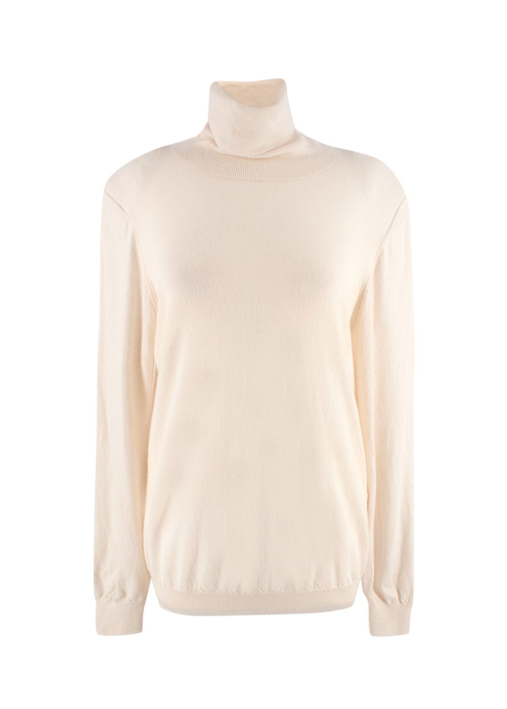 Preowned LouLou Studio Cream Wool Turtleneck Sweater Size L