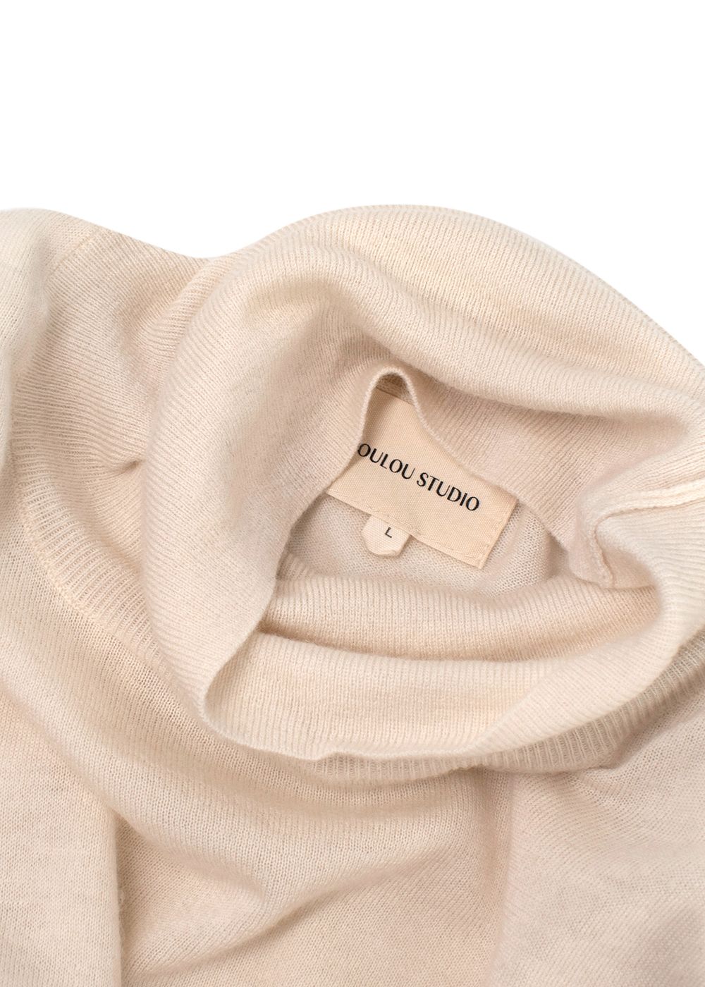 Preowned LouLou Studio Cream Wool Turtleneck Sweater Size L