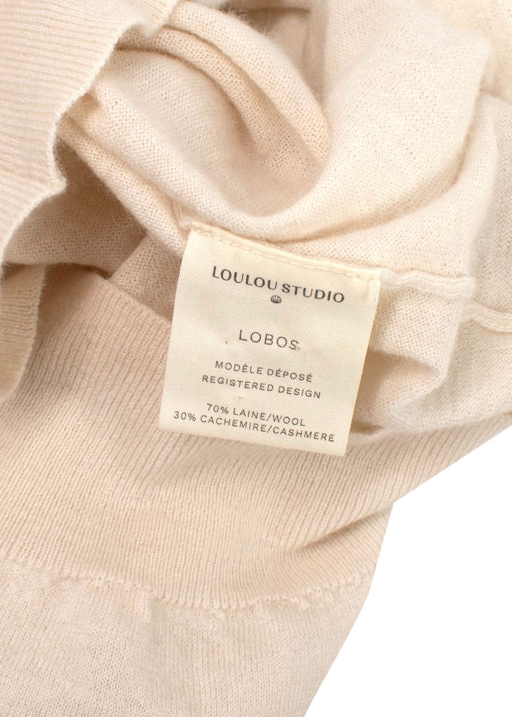 Preowned LouLou Studio Cream Wool Turtleneck Sweater Size L