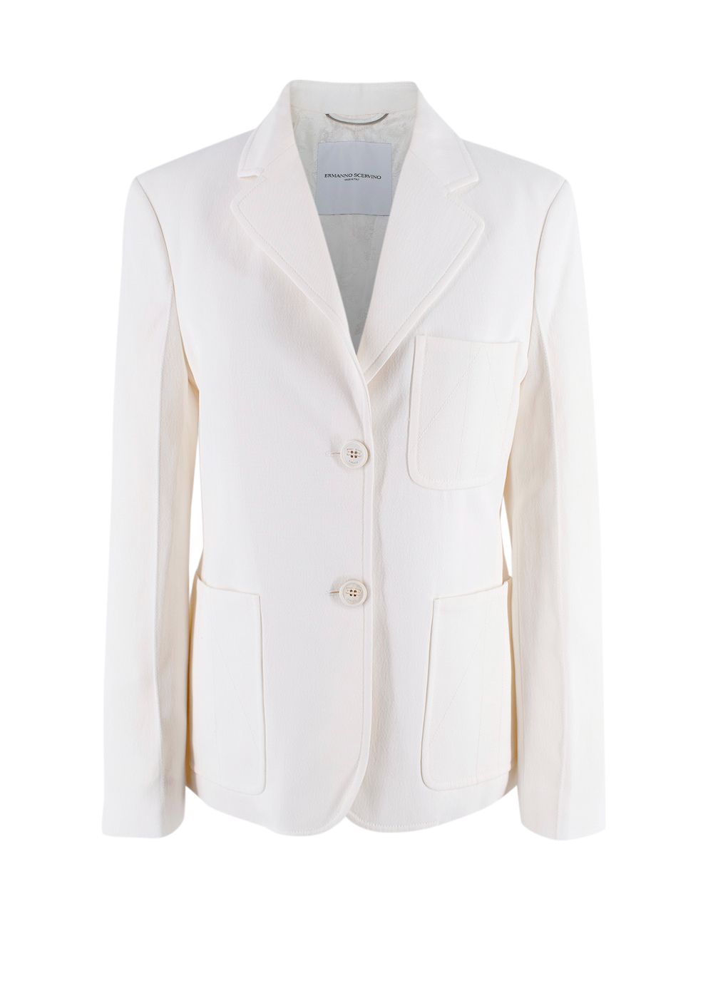 Ermanno Scervino White Linen Blend Single-breasted Suit Size XS viscose