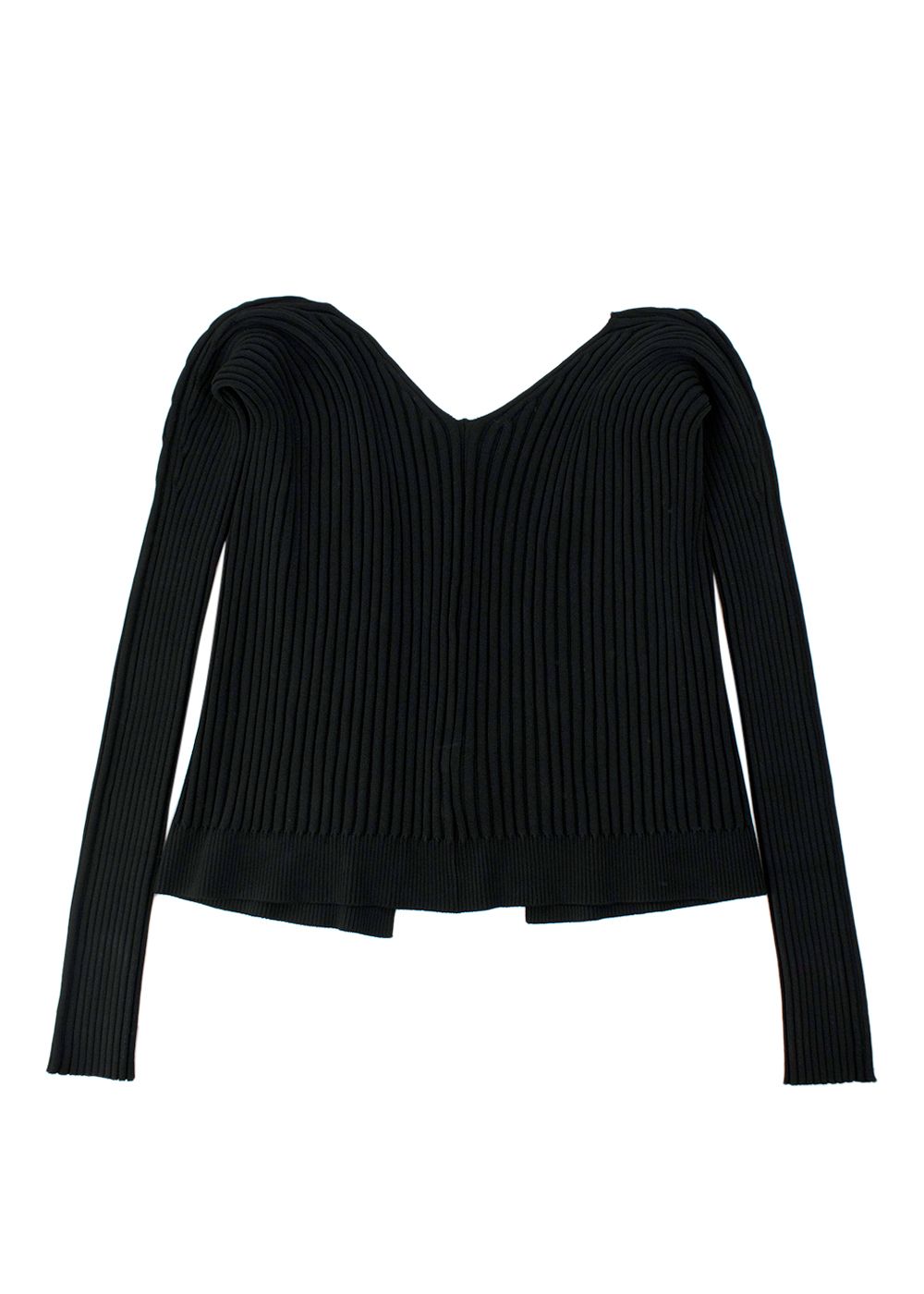 Jacquemus Black Ribbed La Maille Pralu Longue Long Sleeve Top Size S viscose/polyamide/elastane