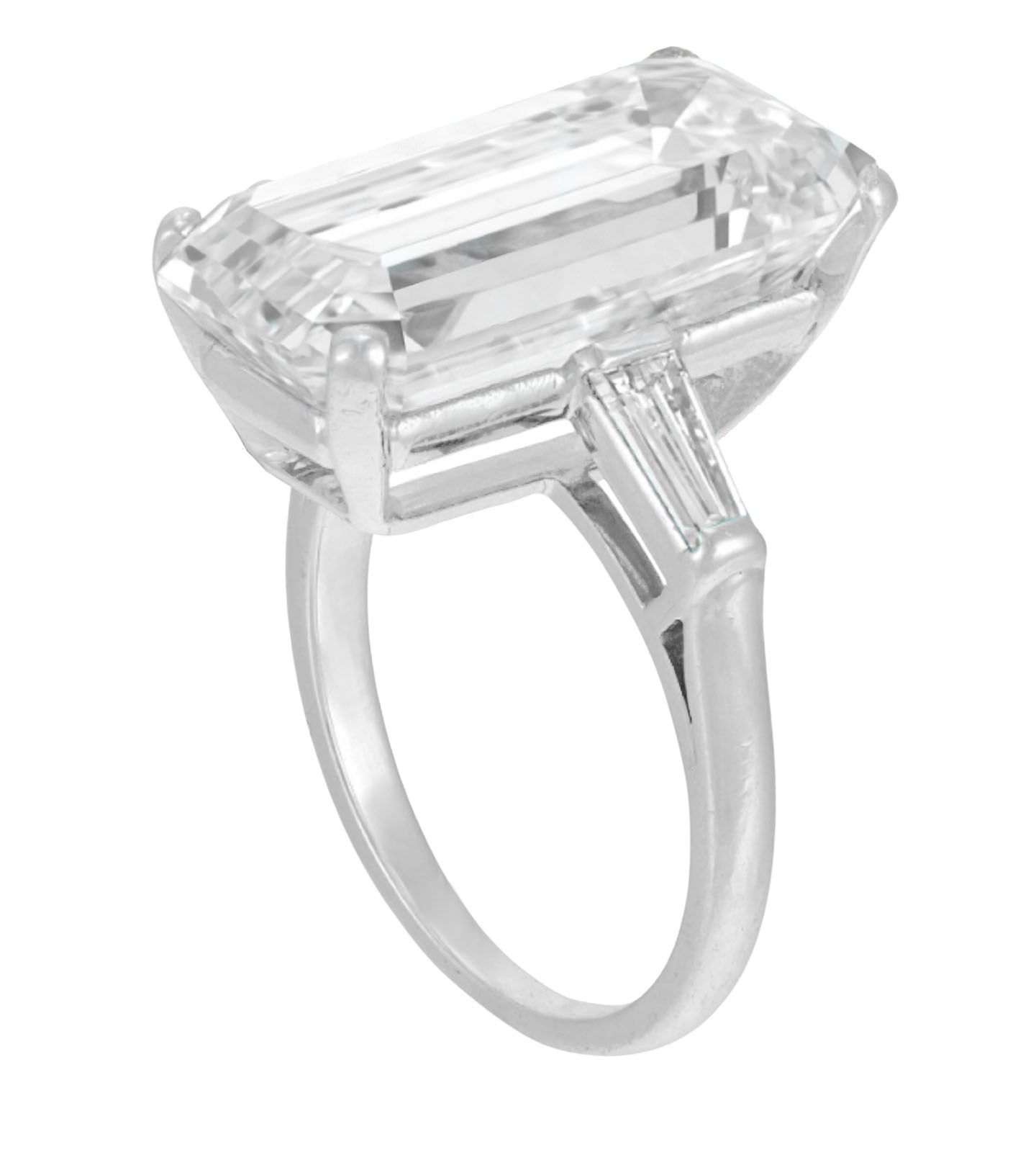 Verde 8ct IGI Certified Lab Grown Emerald Cut Diamond Ring Silver k white gold/lab-grown diamond