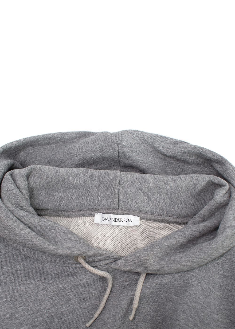 Men's Preowned JW Anderson Grey Cotton Hoodie Size M