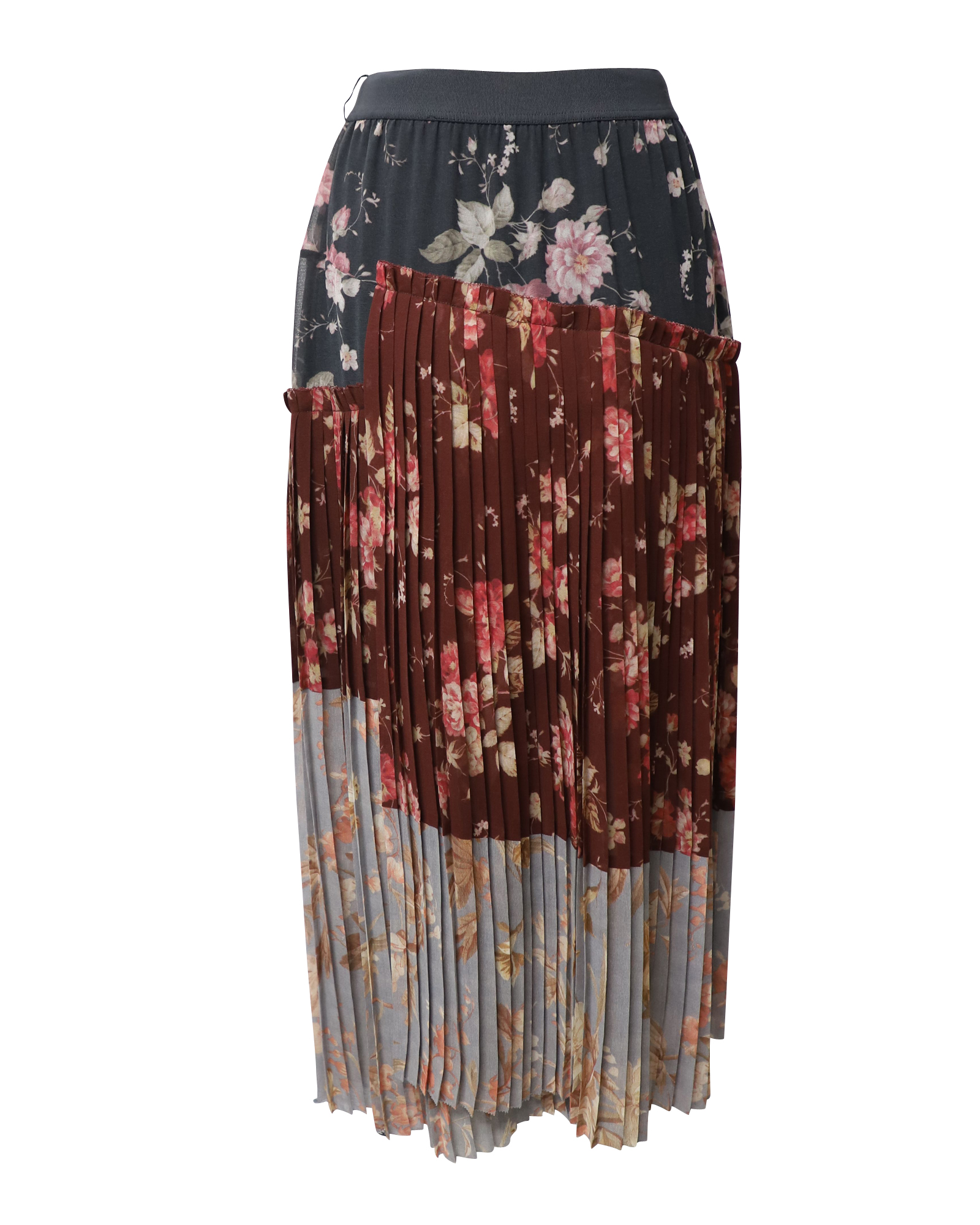 Preowned Zimmermann Multicolour floral pleated crepe Unbridled skirt Size XXS multicolor polyester