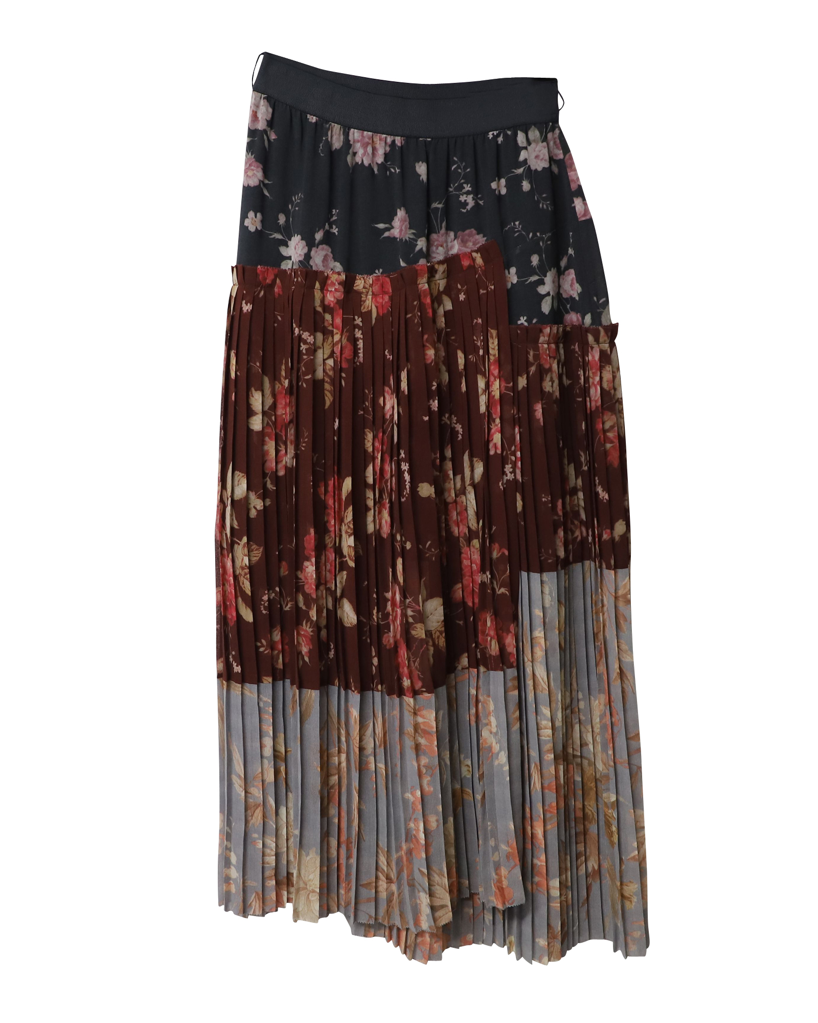 Preowned Zimmermann Multicolour floral pleated crepe Unbridled skirt Size XXS multicolor polyester