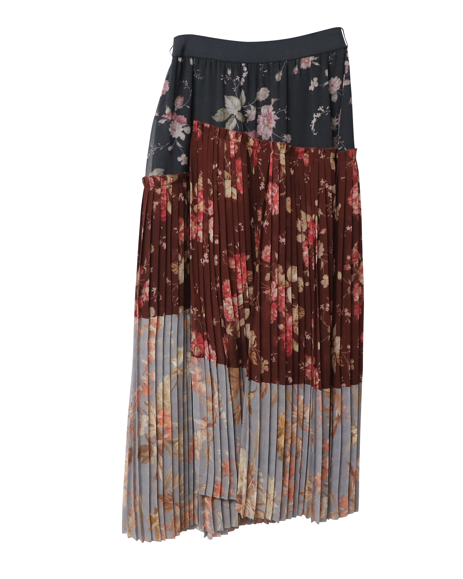 Preowned Zimmermann Multicolour floral pleated crepe Unbridled skirt Size XXS multicolor polyester