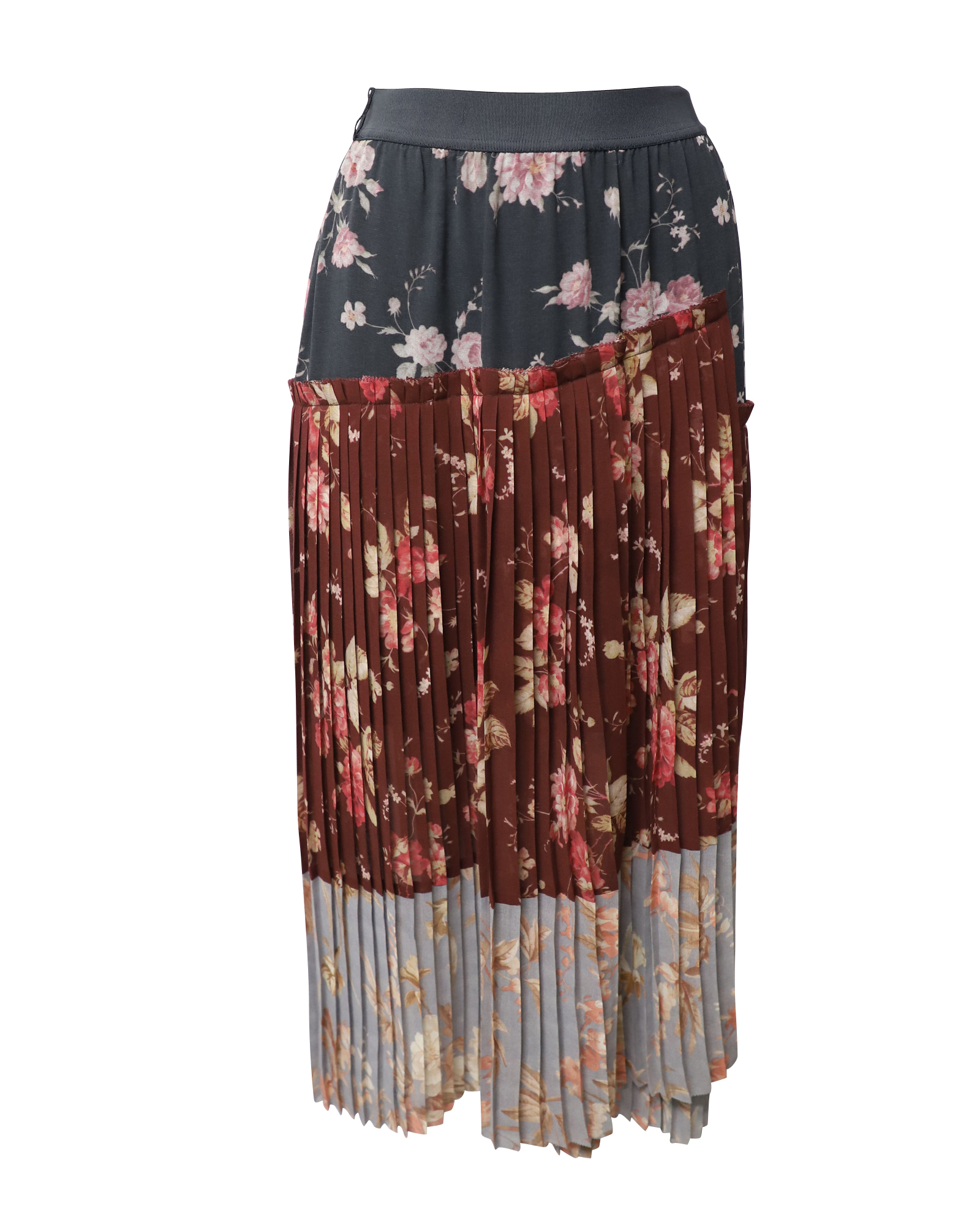 Preowned Zimmermann Multicolour floral pleated crepe Unbridled skirt Size XXS multicolor polyester